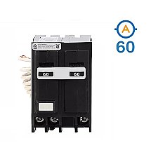 2 POLE 60 AMP PUSH ON GROUND FAULT CIRCUIT BREAKER