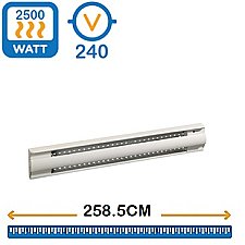 OFM2500BL, OUELLET, CANADA, BASEBOARD, HEATER, 2500W, 240V, WHITE, 2585MM
