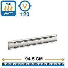OFM0752BL, OUELLET, CANADA, BASEBOARD, HEATER, 750W, 120V, WHITE, 945MM