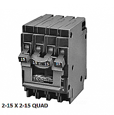 Q21515CTNC, SIEMENS, QUAD, 2, X, 1, POLE, 15, AMP, +, 1, X, 2, POLE, 15, AMP, BREAKER