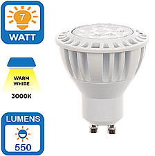 LEDGU10FL2700KWH90, AXITE, LIGHTING, 7.5W, LED, GU10, LAMP, 27K, -, WHITE
