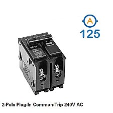 2 POLE 125 AMP PUSH ON CIRCUIT BREAKER