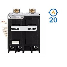2 POLE 20 AMP BOLT ON GROUND FAULT CIRCUIT BREAKER