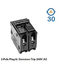 2 POLE 30 AMP PUSH ON CIRCUIT BREAKER