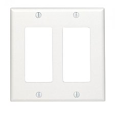 80409-NW, LEVITON, LEVITON, 2 GANG, WALL, PLATE, DECORA, WHITE