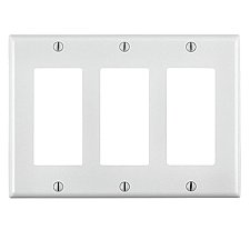 80411-NW, LEVITON, LEVITON, 3 GANG, WALL, PLATE, DECORA, WHITE