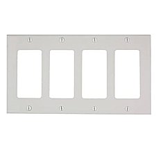 80412-NW, LEVITON, LEVITON, 4 GANG, WALL, PLATE, DECORA, WHITE