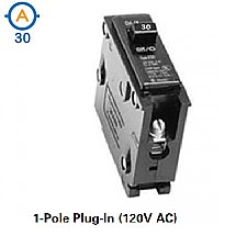 1 POLE 30 AMP PUSH ON CIRCUIT BREAKER