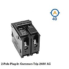 2 POLE 40 AMP PUSH ON CIRCUIT BREAKER