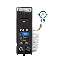 1 POLE 15 AMP PUSH ON DUAL FUNCTION CIRCUIT BREAKER