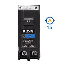 1 POLE 15 AMP PUSH ON DUAL FUNCTION CIRCUIT BREAKER