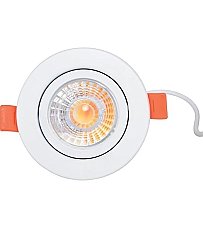 C5202-3WAY/WH, VOTATEC, 3", LED, GIMBAL, DOWNLIGHT, 3/4/5K, WHITE