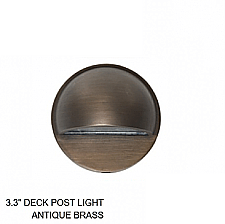 DPL033-AB, SOLLOS, DECK, POST, LIGHT, ANTIQUE, BRASS