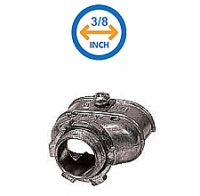 DUP038, HUBBEL, 3/8", BX, DUPLEX, ZINC