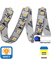 EV3-IN-100-24V-3000, AXITE, INDOOR, LED, RIBBON, 3W/FT, 3K, 90CRI, 24V, 100'