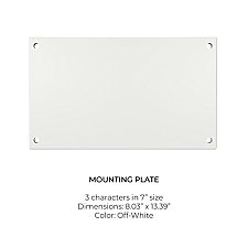 MP73OW, MODERN, LIGHTS, 7", OFF-WHITE, 3, CHARACTER, MOUNTING, PLATE