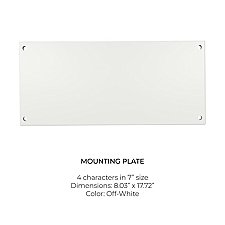 MP74OW, MODERN, LIGHTS, 7", OFF-WHITE, 4, CHARACTER, MOUNTING, PLATE