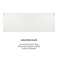 MP75OW, MODERN, LIGHTS, 7", OFF-WHITE, 5, CHARACTER, MOUNTING, PLATE