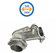 SQ90038, HUBBEL, 3/8, 90, DEGREE, ZINC, FLEX, CONNECTOR