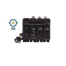 3 POLE 50 AMP BOLT ON FACTORY SHUNTED CIRCUIT BREAKER