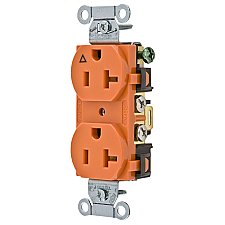 IG5352, HUBBELL, 20A, 125V, I/G, DUPLEX, RECEPT, ORANGE