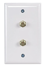 WPCD0083WH, CABLE, CONCEPTS, DOUBLE, COAXIAL, WALL, PLATE, 1GHZ, F-81, WHITE