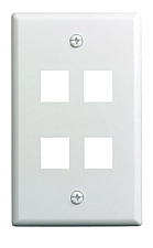 WPCD0204WH, CABLE, CONCEPTS, KEYSTONE, WALL, PLATE, 4, PORT., WHITE