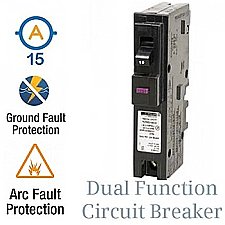 CHOM115DF, HOMELINE, 1, POLE, 15, AMP, DUAL, FUNCTION, BREAKER