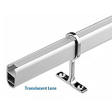 CLOSET ROD ALUMINUM EXTRUSION WITH TRANSLUCENT LENS 8'