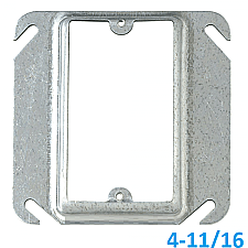 72C13, HUBBEL, 4-11/16, SQUARE, COVER, PLATE, 1/2, RAISED, MUD, RING