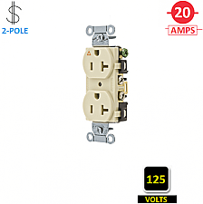 IG20CRI, HUBBELL, 20A, 125V, I/G, CORROSION, RESISTANT, DUPLEX, RECEPT, IVRY