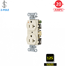IG20CRLA, HUBBELL, 20A, 125V, I/G, CORROSION, RESISTANT, DUPLEX, RECEPT, LA