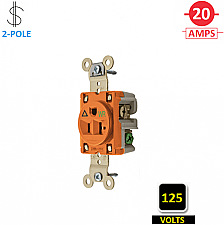 IG5361WR, HUBBELL, 20A, 125V, I/G, SINGLE, RECEPT, BROWN