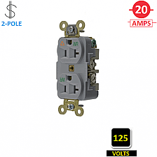IG5362GYWR, HUBBELL, 20A, 125V, I/G, IND, DUPLEX, RECEPT, GREY, WEATHERPROOF