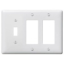 NP1262W, HUBBELL, TRADE, SELECT, COMBO, 3G, 1, SECTION, 2, OPENINGS, WHITE