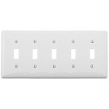 NP5W, HUBBELL, TRADE, SELECT, 5G, TOGGLE, PLATE, WHITE