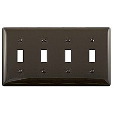 NP4, HUBBELL, TRADE, SELECT, 4G, TOGGLE, PLATE, BROWN
