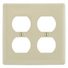 NP82LA, HUBBELL, TRADE, SELECT, 2G, DUPLEX, LIGHT, ALMOND