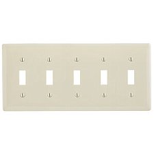 NP5LA, HUBBELL, TRADE, SELECT, 5G, TOGGLE, PLATE, LIGHT, ALMOND