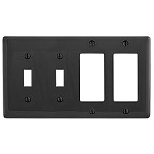 NP2262BK, HUBBELL, TRADE, SELECT, 4G, COMBO, PLATE, BLACK