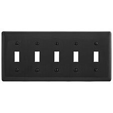 NP5BK, HUBBELL, TRADE, SELECT, 5G, TOGGLE, PLATE, BLACK