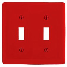 NP2R, HUBBELL, TRADE, SELECT, 2G, TOGGLE, PLATE, RED