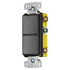 RCD303BK, HUBBEL, COMBO, TWO, 3, WAY, SWITCHES, IN, ONE, BLACK