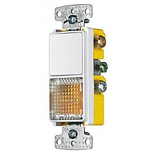 RCD109W, HUBBEL, COMBO, 1, POLE, SWITCH, +, PILOT, LIGHT, WHITE
