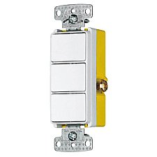 RCD111W, HUBBEL, COMBO, THREE, 1, POLE, SWITCHES, IN, ONE, WHITE