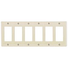 NP266LA, HUBBEL, NYLON, DECORA, WALL, PLATE, 6 GANG, LA