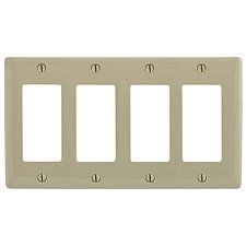 NPJ264I, HUBBELL, TRADE, SELECT, NYLON, MID-SIZED, 4-GANG, IVRY