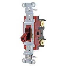1222R, HUBBELL, 2P, 20A, 120-277V, INDUSTRIAL, SWITCH, RED