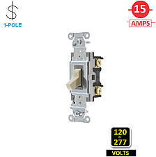 CS115I, HUBBELL, 1P, 15A, 120-277V, SPEC, GRADE, , SWITCH, IVORY, SIDE-WIRED