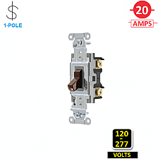 CS120, HUBBELL, 1P, 20A, 120-277V, SPEC, GRADE, TOGGLE, SWITCH, , SIDE-WIRED